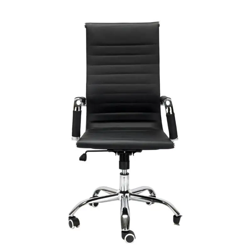

PU Leather High Back Swivel Chair Office Chair Adjustable Height Black E5M1