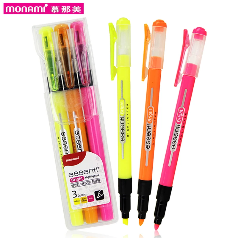 3pc/lot Assorted Colors Korean School Supplies Essenti Bright Colorful Highlighter DIY Permanent Marker Pen material escolar