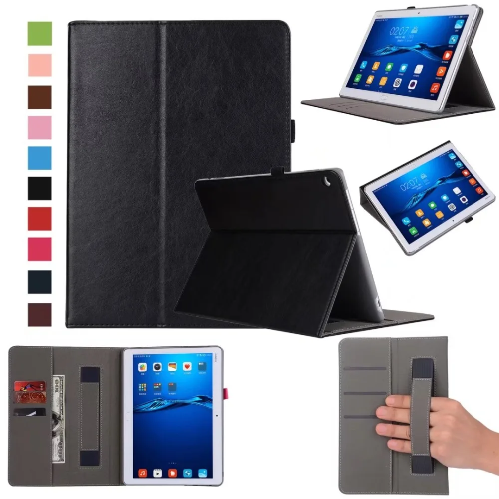 Smart Pu Leather Case for Huawei MediaPad M3 Lite 8.0 Tablet BTV-W09 Folio Cover w/ Hand Strap Stand Function Card Solt+pen | Компьютеры и