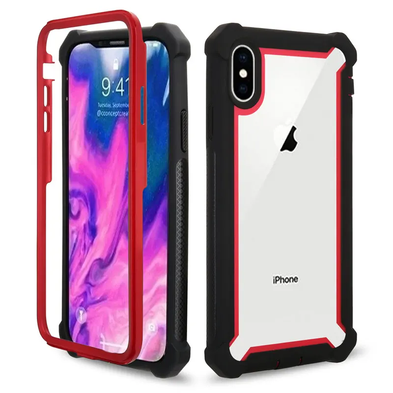 

For iphone X XS XR Strong Full Protection Back Cover Transparent Armor Silicone Shockproof Case For iphone XS MAX Shell Coque