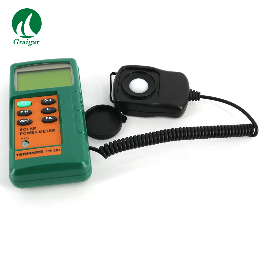 

TM-207 Solar Power Meter TM207 With1.5M Remove Sensor Wholesale with 3 1/2 digits LCD display with maximum reading of 2000