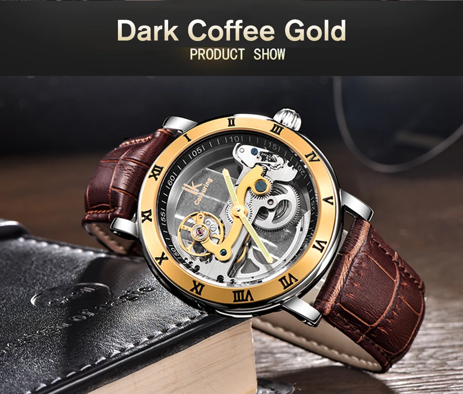 Автоматические механические часы IK мужские брендовые Роскошные прозрачные