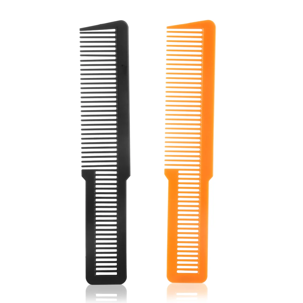 

1Pc Professional Flat Top Stylist Salon Combs Hair Brush Barber Clipper Cutting Hairdressing Care Hair Styling Tool Black/Orange