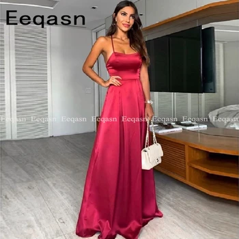

Simple 2020 Prom Dresses A-Line Strapless Stretch Satin Beautiful Evening Dresses Long Prom Gown Cheap Formal Gowns Custom