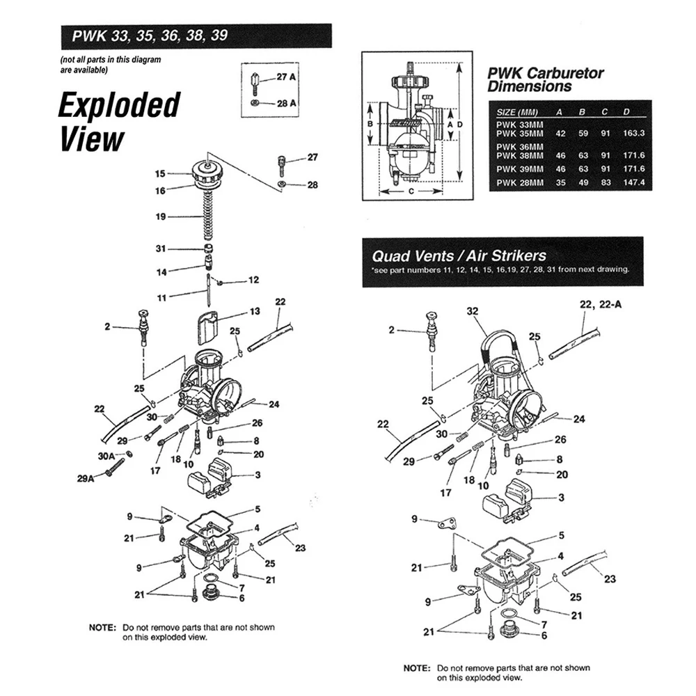 In addition to nozzles set KEIHIN PWK/CVK carburetor 35-58 10 pcs for  Yamaha DT