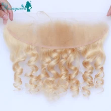 613 Blonde Lace Frontal Closure 13×4 Peruvian Virgin Hair 7A Peruvian Loose Wave Full Lace Frontal Clsoure Bleached Knots
