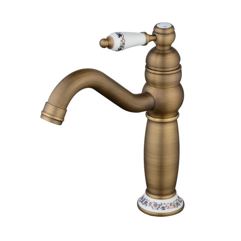 SRJ Waterfall Basin Faucet Bathroom Cold And Hot Water Tap Antique Brass Luxury Europe Style Single Handle Mixing Tap Faucet SRJ Waterfall Basin Faucet Bathroom Cold And Hot Water Tap Antique Brass Luxury Europe Style Single Handle Mixing Tap Faucet