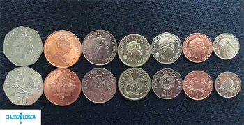 

7pcs Guernsey Guernsey) Island scarce rare coin original coin