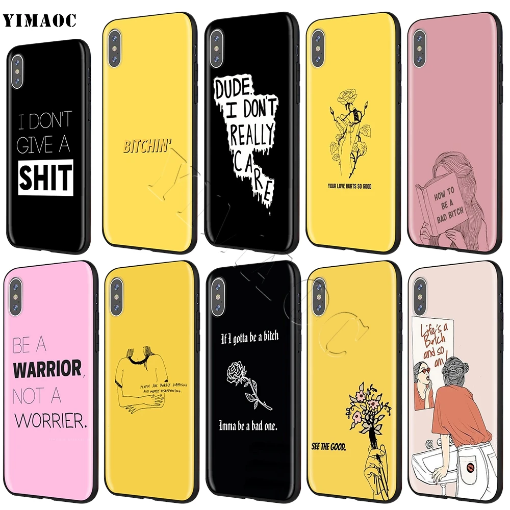 Мягкий чехол YIMAOC Life's A Bitch для Apple iPhone SE 2020 5 5s 6 6s 7 8 Plus XR X Xs 11 12 Pro Max mini | Мобильные