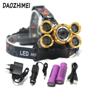 

50000LM LED T6 Headlamp High Powerlantern ZOOM Head Lamp Waterproof LED Headlight Flashlight Head light rechargeable 18650