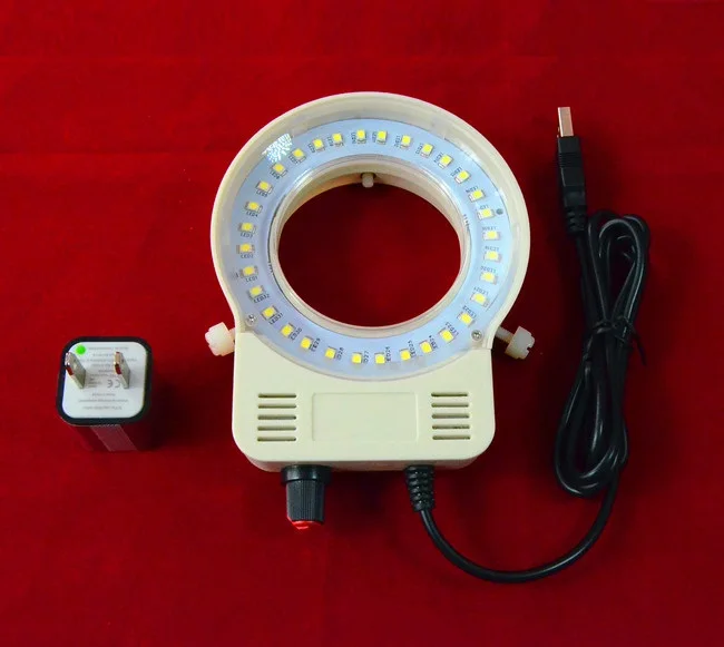 Dimmable USB Microscope Light 32pcs LED Ring Lamp with 58 65mm