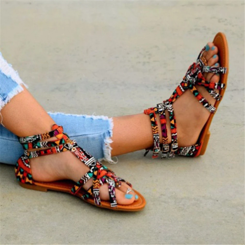 boho flat sandals