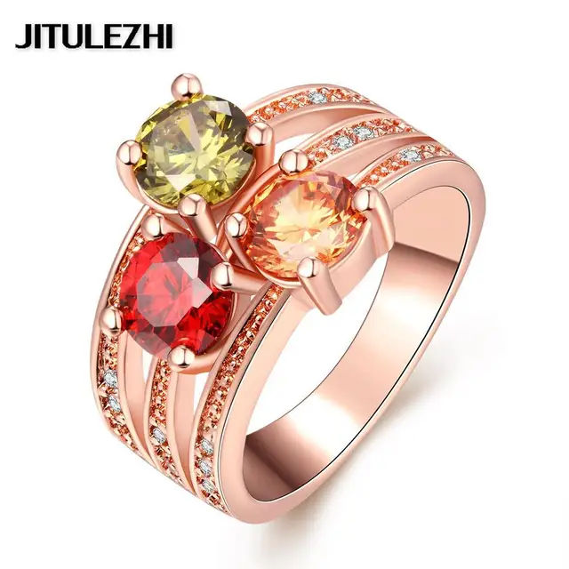 Plating Rings For Men Women Stone Wedding Ring Bridal Jewelry Plating Rings For Men Women Stone Wedding Ring Bridal Jewelry Joias Ouro Clic Brazilian