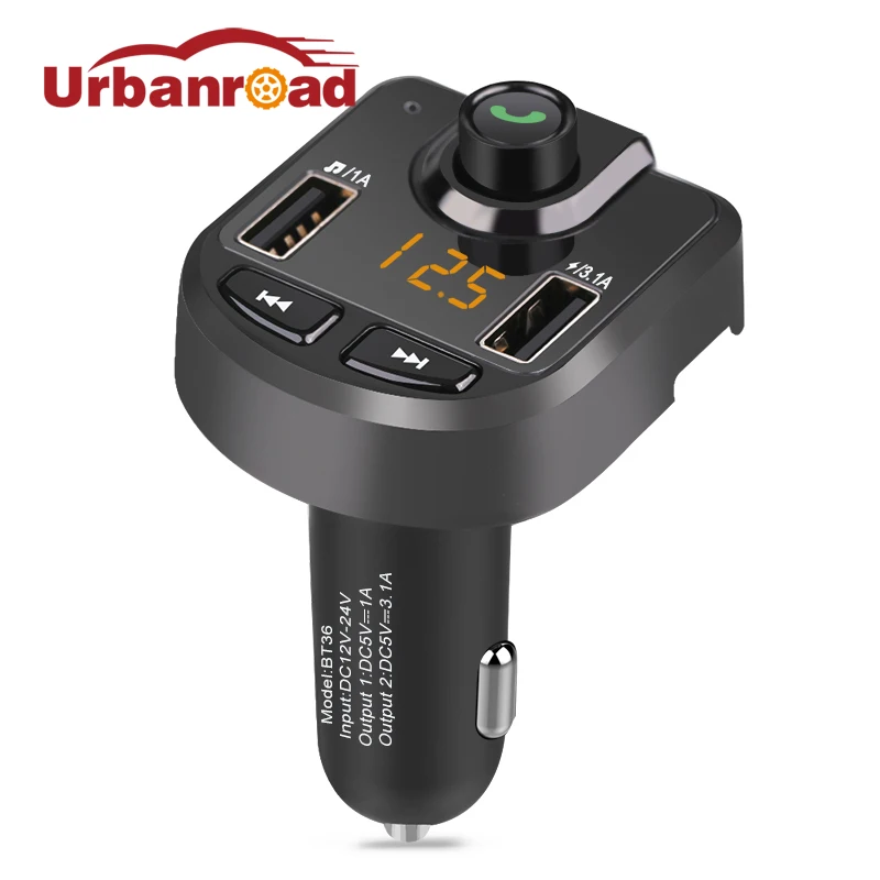 

Urbanroad 4.1A USB Charger Wireless Fm Transmitter Bluetooth Mp3 Player Car Kit Auto Fm Modulator Transmitter Hands-Free Voltage