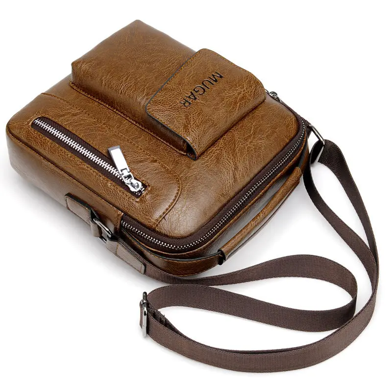 عارضة خمر حقيبة ساعي بريد للرجال حقائب كتف بو الجلود Crossbody أكياس للرجال أكياس الرجعية سستة رجل الأعمال حقائب