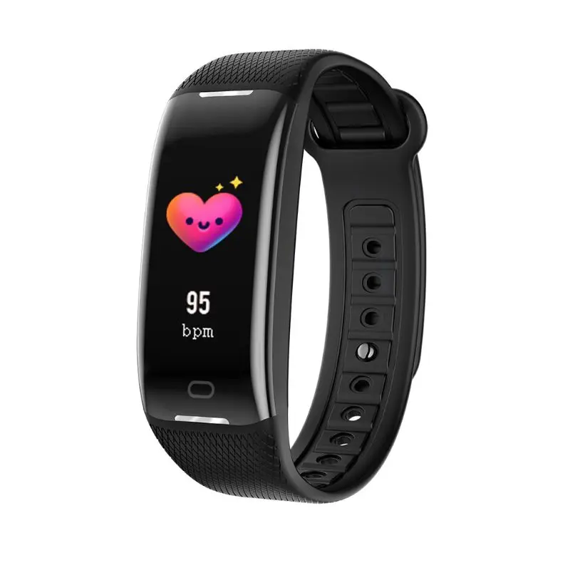 BK Itness трекеры, IP68 Водонепроницаемый с монитор сердечного ритма, Bluetooth 4,0 Водонепроницаемый Смарт-фитнес силиконовый браслет-повязка - Цвет: BK