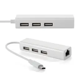 USB 3,1 Тип C USB Hub с RJ45 Ethernet сетевой адаптер для Macbook SD998