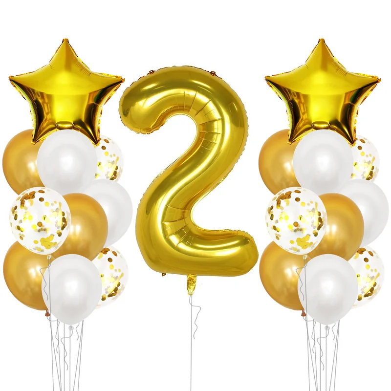 2 года с днем рождения воздушные шары баннер наборы 2th День Рождения украшения мальчик девочка 2 года поставки я два
