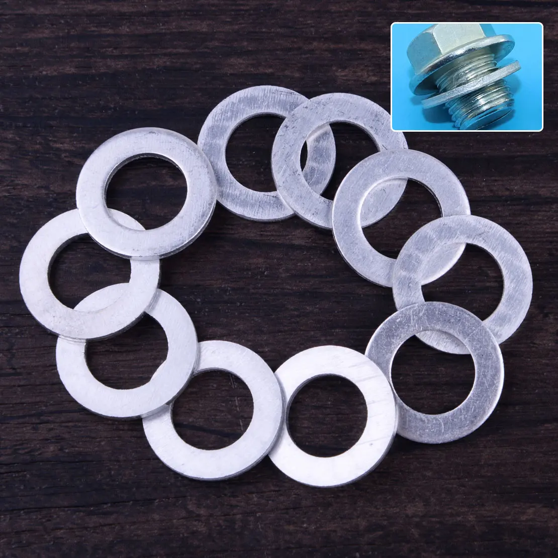 beler 10pcs 14mm Engine Oil Drain Plug Crush Washer Gasket 9410914000