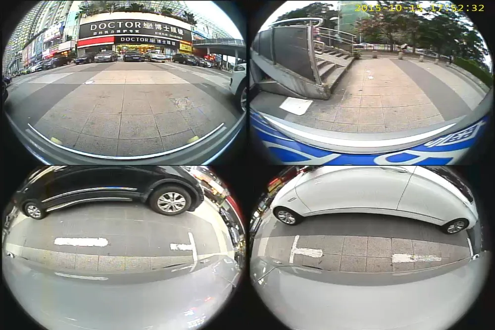 Автомобильный видеорегистратор с видом на 360 градусов записью птичьего полета и