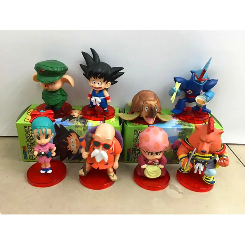 

8PCS/set Dragon Ball Animation Classic Edition Son Goku Master Roshi Bulma Umigame PVC Action Figure Collectible Model Toy