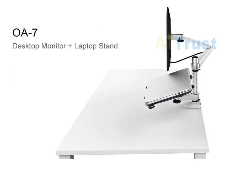 Вращающиеся настольные экраны, держатель ЖК-монитора + подставка для ноутбука OA-7 для 10-15 дюймов и в пределах 25 дюймов ЖК-дисплей