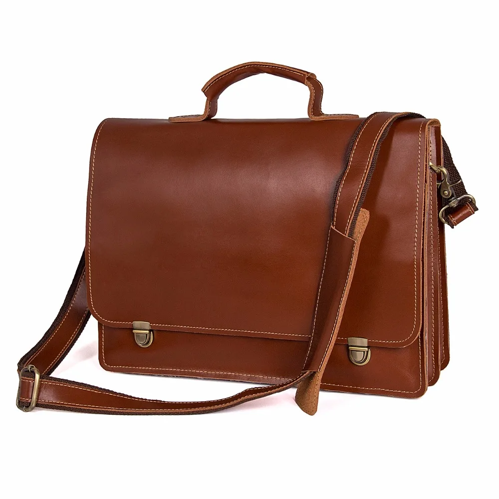 

J.M.D Vintage Brown Red Color Genuine Leather Portfolio Business Bag Fashional Laptop Bag Handbag Messenger Bag 7379B