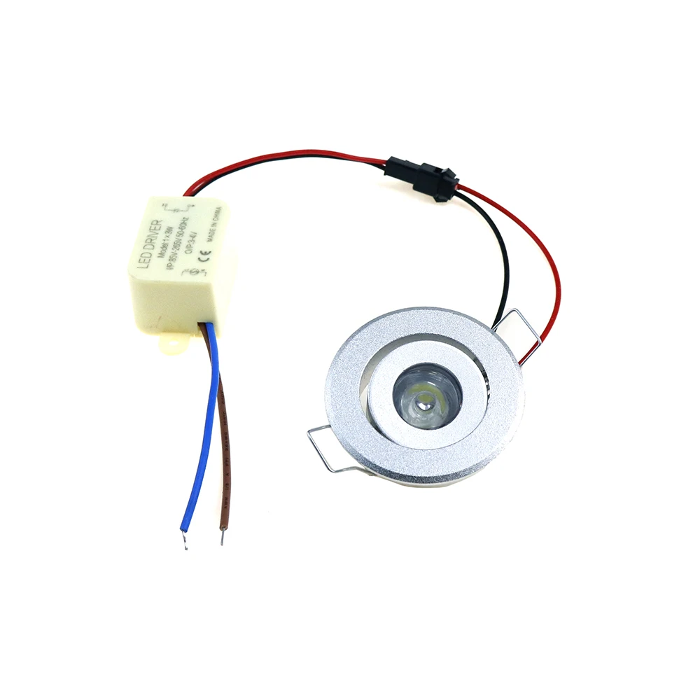 

10pcs Led Downlight spot light 1W 3W Cabinet lamp spotlight 110V 220V Aluminum 52*18mm Home Hotel decor