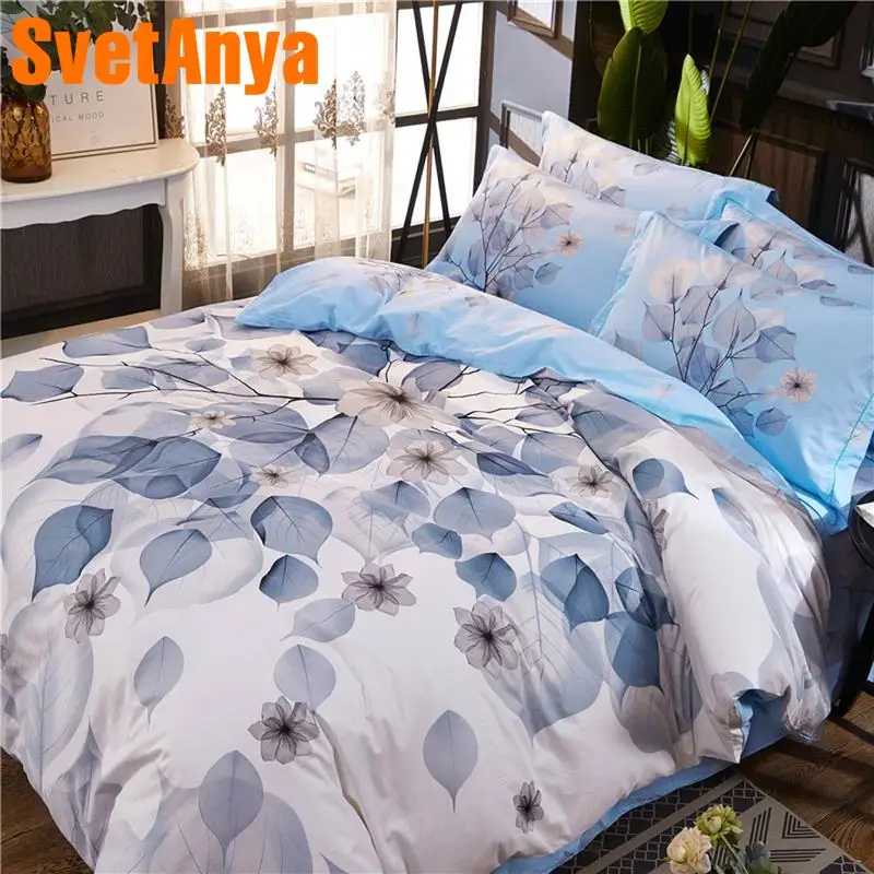 Svetanya, 100 хлопок, Комплект постельного белья с принтом растений ...