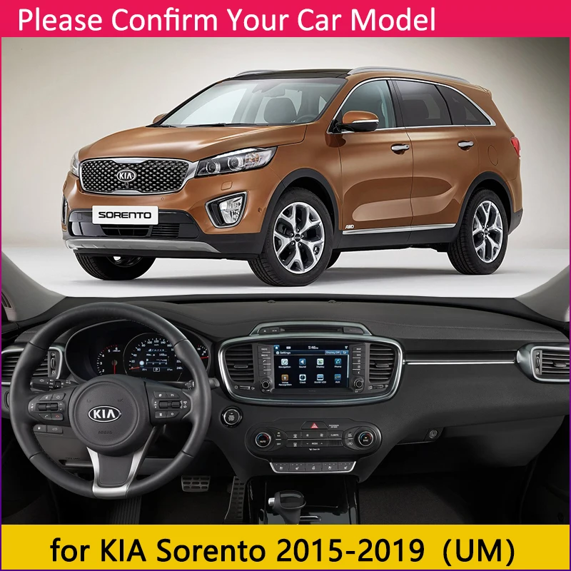  for KIA Sorento UM 2015 2016 2017 2018 2019 Anti-Slip Mat Dashboard Cover Pad Sunshade Dashmat Carp