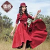 Free Shipping Boshow 2022 Autumn And Spring Women Corduroy Long-sleeve One-piece Knee Length Dresses Turn-down Collar With Belt ► Photo 2/5