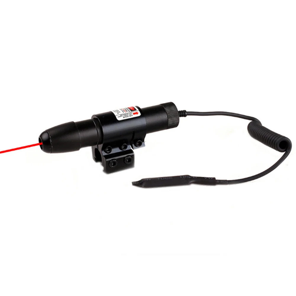 Охотничий Тактический красный зеленый точечный Лазер прицел с переключателем давления и креплением ствола подходит для рельсов 11 мм 20 мм - Цвет: red laser