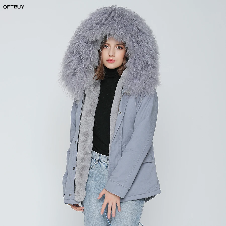 Parka Real Fur Coat Winter Jacket Women Real Mongolia Sheep Fur Parkas Thick Warm Luxury Detachable Outerwear Streetwear