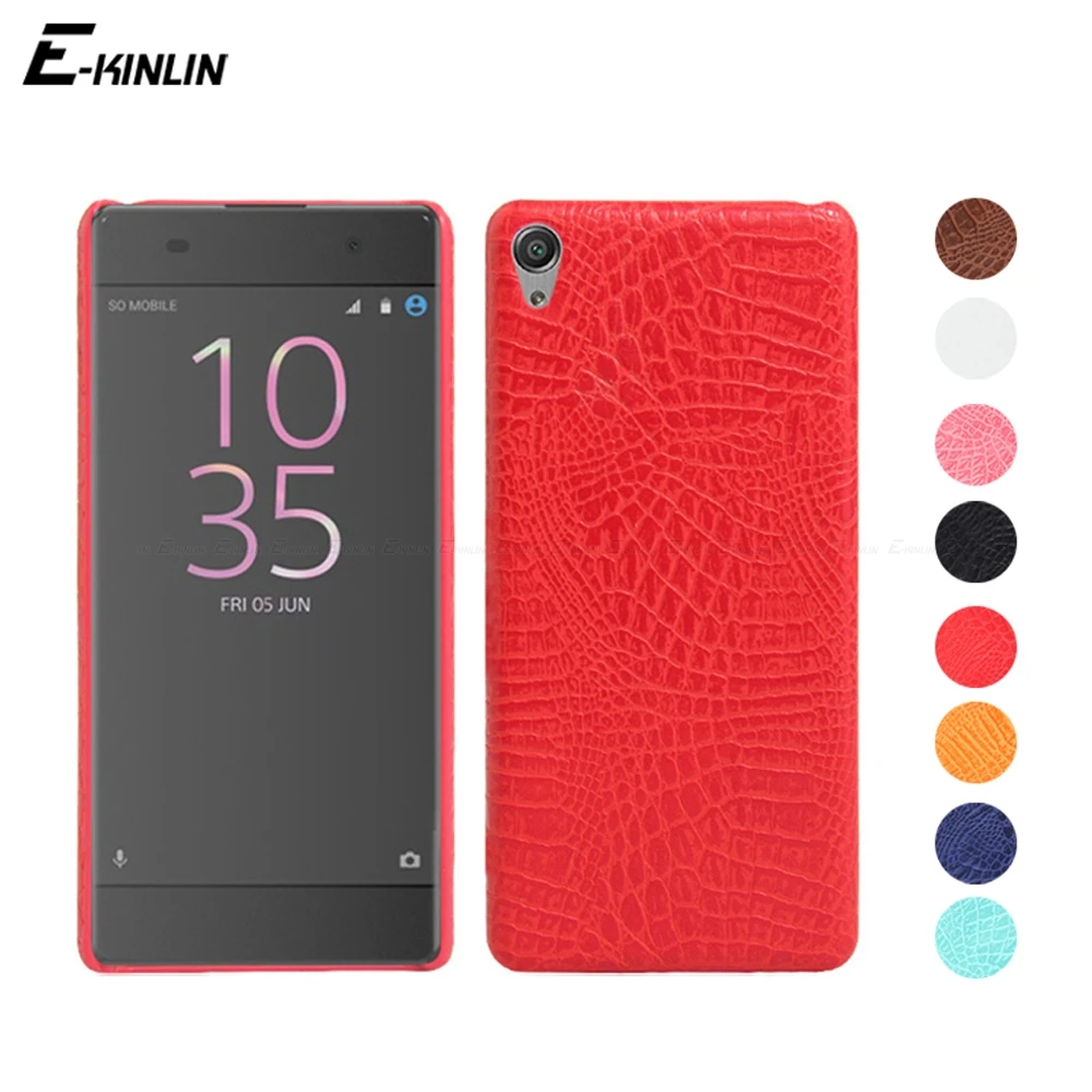 

Crocodile Skin Snake Print Leather Case For Sony Xperia XZ XA Ultra X Performance Z5 Compact Premium Z4 Z3 Hard PC Back Cover