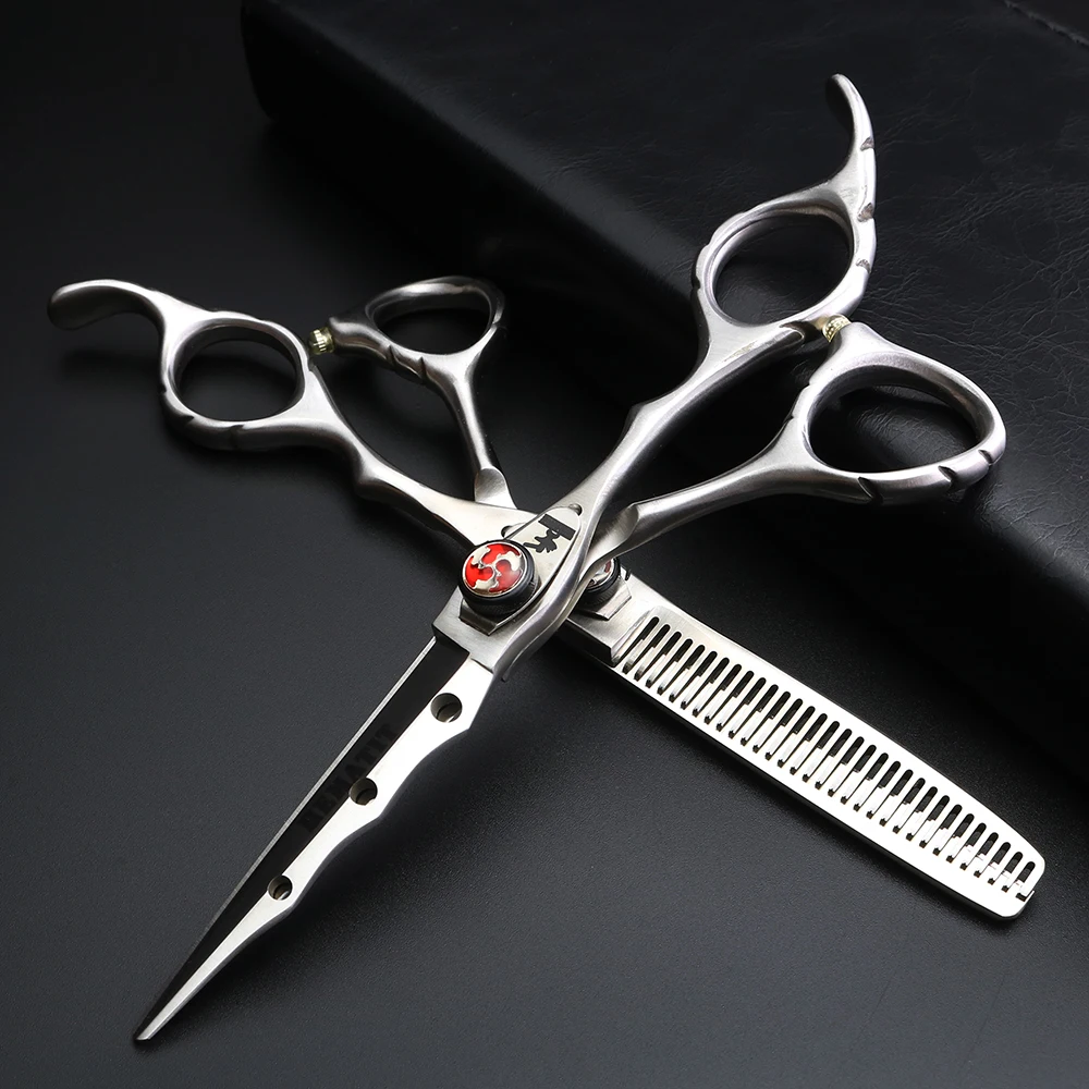 

Unique hairdressing scissors Hairdressing tools Combination of 6-inch refining scissors and cutting scissors 440C matte texture