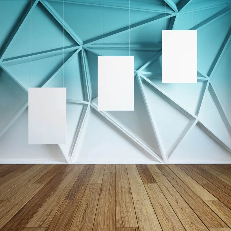 

Laeacco 3D Wall Blank Frame Wooden Floor Photo Backgrounds Customized Digital Photography Backdrops Props For Photo Studio