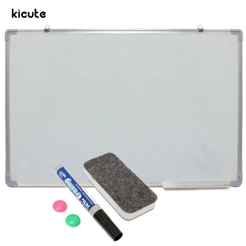 Kicute 600x900MM Magnetic Dry Erase Whiteboard Writing Board Double Side With Pen Erase Magnets Buttons For Office School