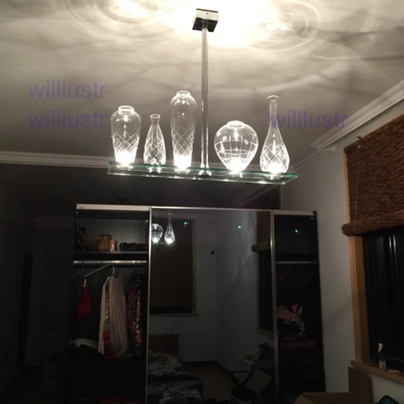 Willr Cicatrices De Luxe Crystal Pendant Lamp Philippe Starck Willr Cicatrices De Luxe Crystal Pendant Lamp Philippe Starck Design Engraved Glass Bottle Chandelier Hanging Light In Lights From