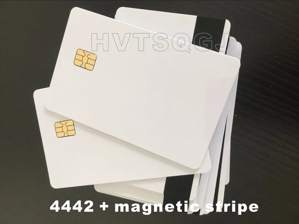 plástico de listra magnética em branco com chip de contato ic tren4442