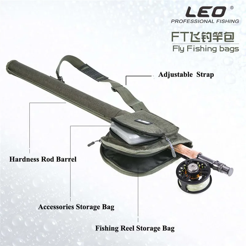 LEO Portable Multi-Purpose Fishing Rod Bag 82CM Two-Layer Canvas Shoulder Fly Fishing Rod Bag Rod Storage Case Fishing Tackles  (8)