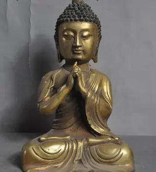 

Old Tibet buddhism Fane bronze Gilt sakyamuni Shakyamuni Amitabha Buddha statue