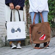 Сумка для ноутбука с принтом женская сумка Повседневная пляжная Студенческая сумка повседневные вещи холст наплечный мультяшный коричневый медведь