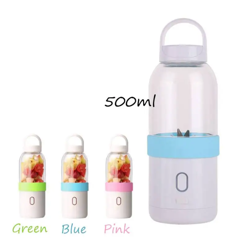 

500ML Portable USB Rechargeable Electric Juicer Cup Fruit Slicer Blender Water Bottle with Charging Cable