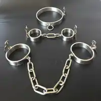 ステンレス鋼ロック可能なスレーブ襟手錠セックスシャックル拘束ボンデージハーネス足首の袖口緊縛フェチ大人のゲーム