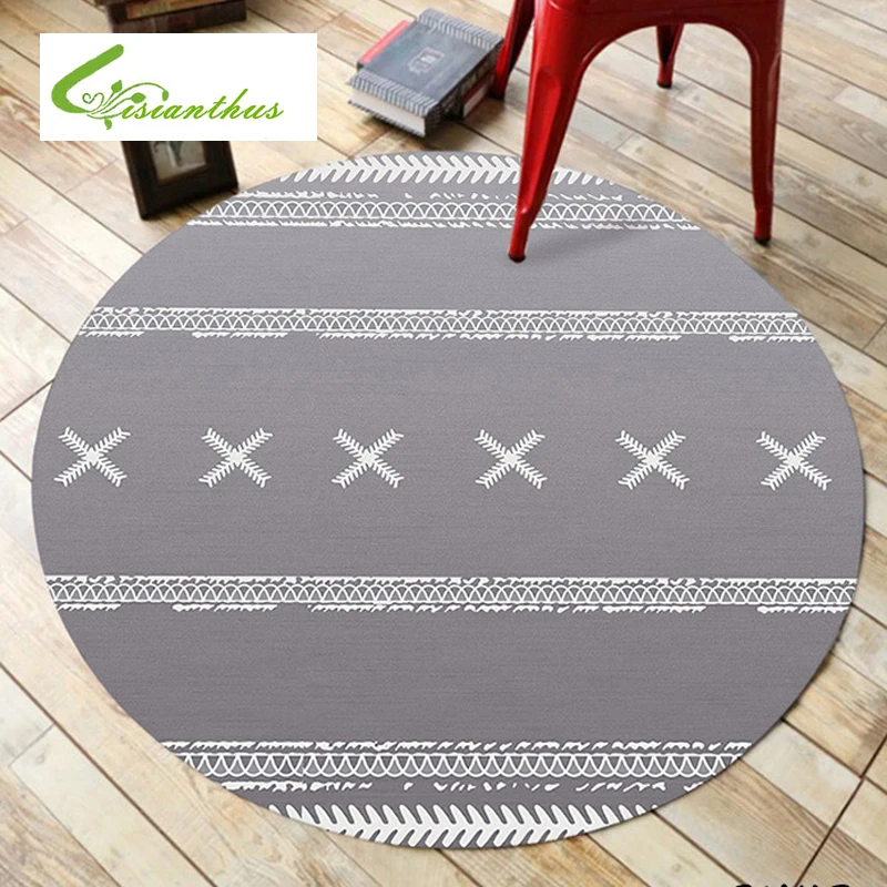 Round Carpet Rug Door Mat Modern Geometric Print Carpets for Living