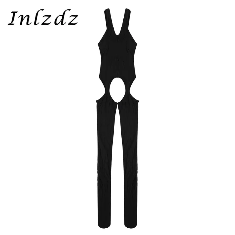 

Pantyhose Men's Stockings See Through Sheer Lingerie Stockings Long Sleeves Bodysuit Crotchless Stretchy Full Body Pantyhose