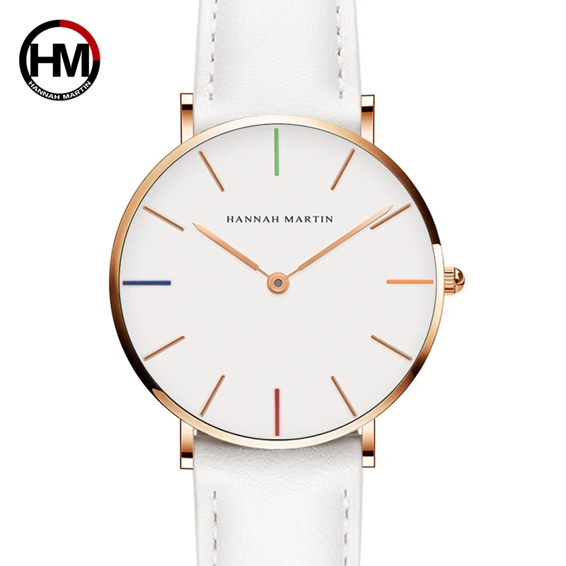 

Reloj Mujer Fashion Casual Wrist Watch 3 Bar Waterproof Genuine Leather Strap Rose Gold Watch Simple Style Women's Clock