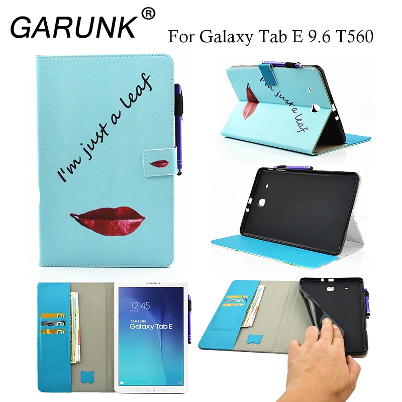 Чехол для Samsung Galaxy Tab E 9 6 T560 T561 цветной кожаный чехол-бумажник с откидной крышкой и