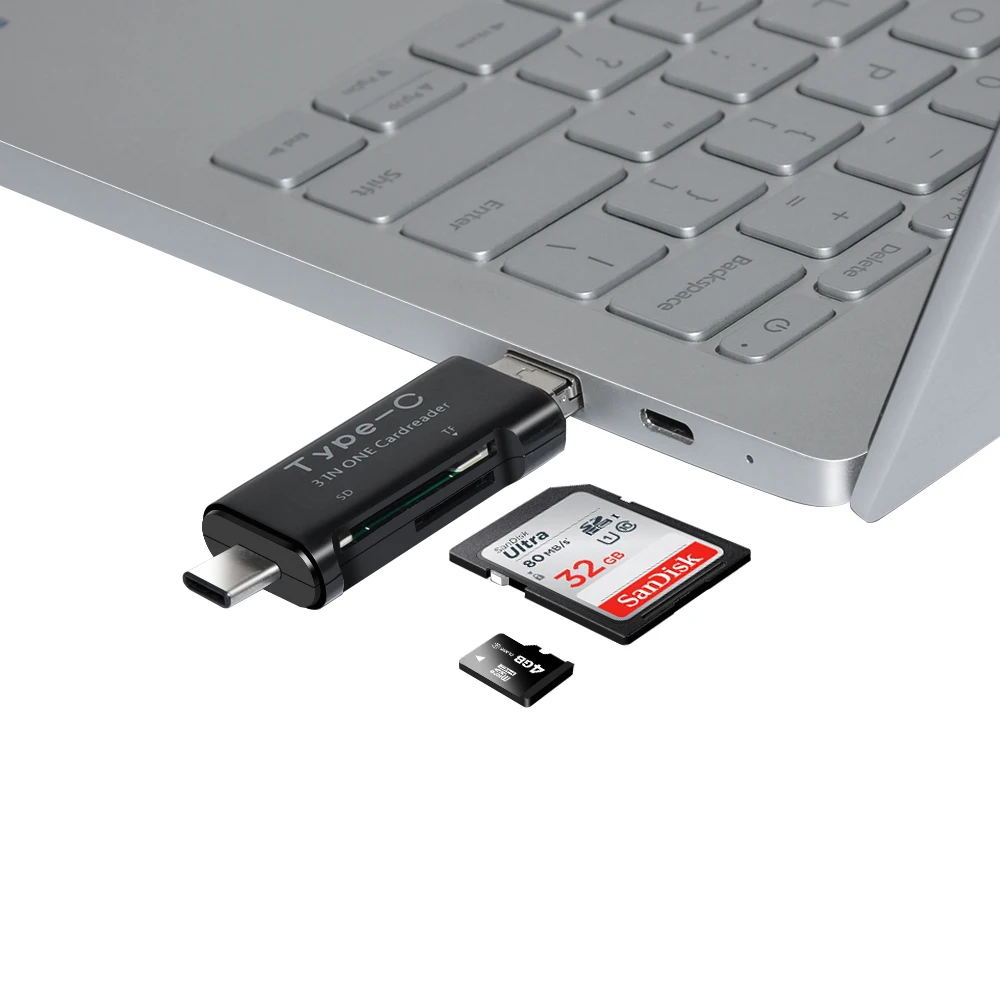 Deepfox Micro Тип usb C USB 3 в 1 OTG картридер USB2.0 Универсальный OTG TF/SD для Android ноутбук Macbook