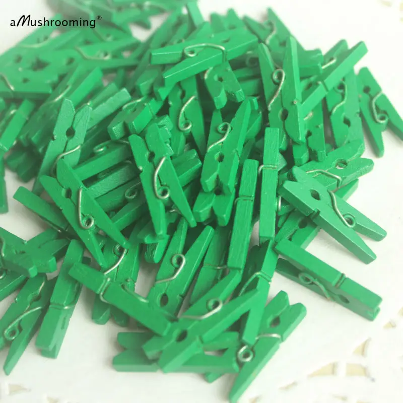 50 miniature wooden mini clothespins * tiny 1" long clothes pegs